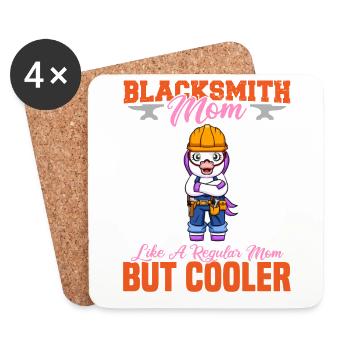 Blacksmith Mom Like A Regualr Mom But Cooler - Coasters (set of 4) - white - Front