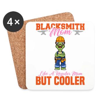 Blacksmith Mom Like A Regualr Mom But Cooler - Untersetzer (4er-Set) - Weiß - Vorne