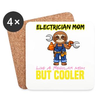 Electrician Mom Like A Regualr Mom But Cooler - Coasters (set of 4) - white - Front