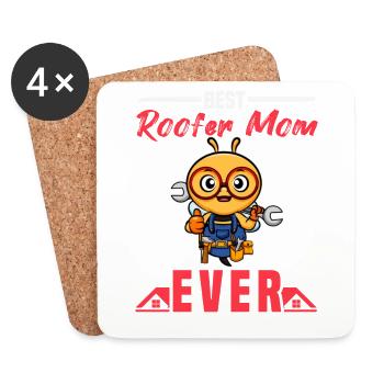 Best Roofer Mom Ever Roofing Crafts Mother - Untersetzer (4er-Set) - Weiß - Vorne