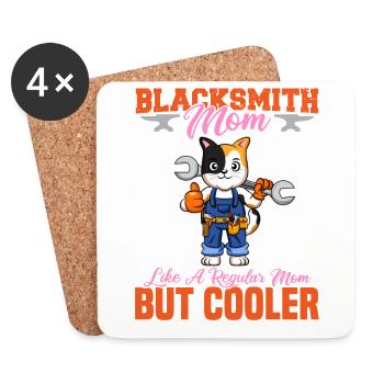 Blacksmith Mom Like A Regualr Mom But Cooler - Coasters (set of 4) - white - Front