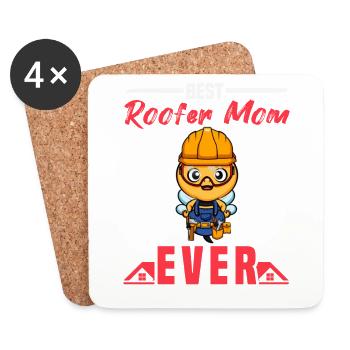 Best Roofer Mom Ever Roofing Crafts Mother - Untersetzer (4er-Set) - Weiß - Vorne
