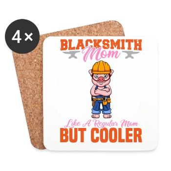 Blacksmith Mom Like A Regualr Mom But Cooler - Untersetzer (4er-Set) - Weiß - Vorne