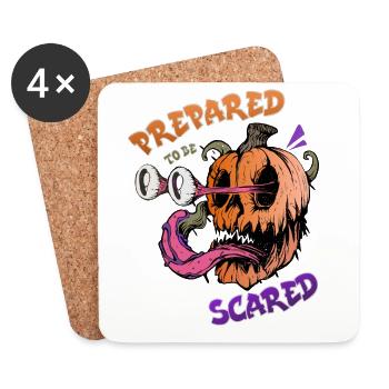 Prepared to be scared pumpkin Halloween - Coasters (set of 4) - white - Front