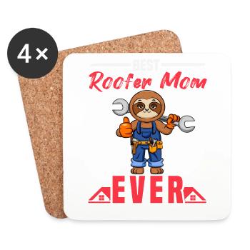 Best Roofer Mom Ever Roofing Crafts Mother - Untersetzer (4er-Set) - Weiß - Vorne