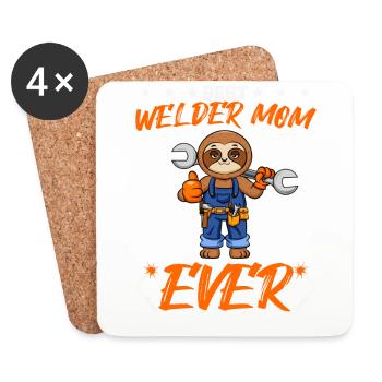 Best Welder Mom Ever Metal Work Crafts Mother - Coasters (set of 4) - white - Front