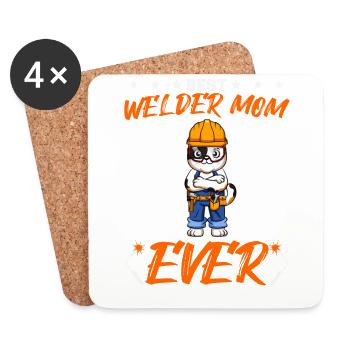 Best Welder Mom Ever Metal Work Crafts Mother - Coasters (set of 4) - white - Front