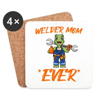 Best Welder Mom Ever Metal Work Crafts Mother - Coasters (set of 4) - white - Front