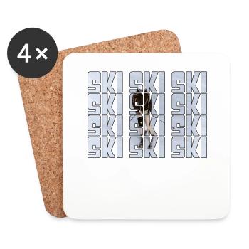 Ski - Untersetzer (4er-Set) - Weiß - Vorne