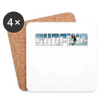 Surfen - Untersetzer (4er-Set) - Weiß - Vorne
