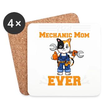 Best Mechanic Mom Ever Technician Mothers Day Gift - Untersetzer (4er-Set) - Weiß - Vorne