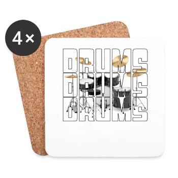 Percussion - Dessous de verre (lot de 4) - blanc - Devant