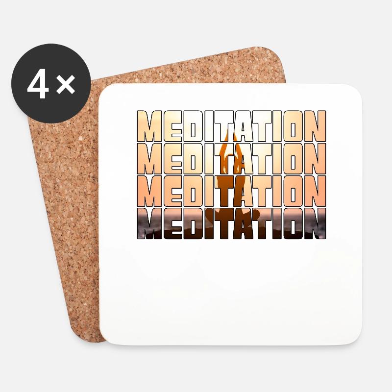 Meditation - Untersetzer (4er-Set) - Weiß