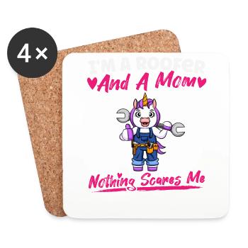 Je suis couvreur et maman rien ne me fait peur - Dessous de verre (lot de 4) - blanc - Devant