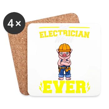 Best Electrician Mom Ever Electronic Technician - Coasters (set of 4) - white - Front