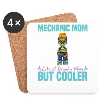 Mechanic Mom Like A Regualr Mom But Cooler - Untersetzer (4er-Set) - Weiß - Vorne