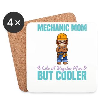Mechanic Mom Like A Regualr Mom But Cooler - Untersetzer (4er-Set) - Weiß - Vorne