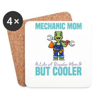 Mechanic Mom Like A Regualr Mom But Cooler - Untersetzer (4er-Set) - Weiß - Vorne