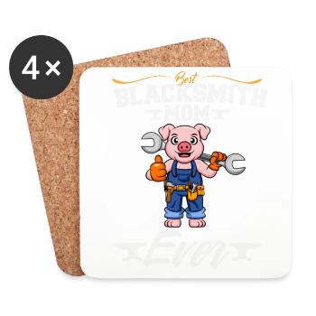 Best Blacksmith Mom Ever Metal Work Forge Hammer - Coasters (set of 4) - white - Front