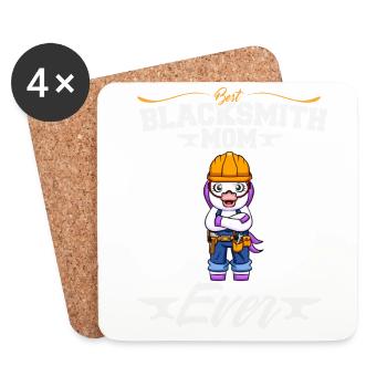 Best Blacksmith Mom Ever Metal Work Forge Hammer - Coasters (set of 4) - white - Front