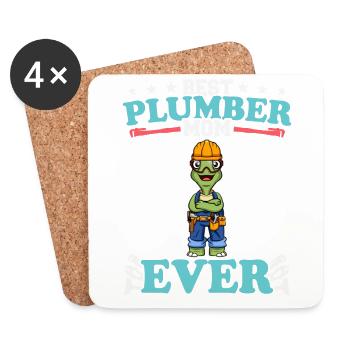 Best Plumber Mom Ever Plumbing Technician Crafts - Untersetzer (4er-Set) - Weiß - Vorne