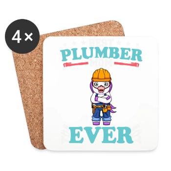 Best Plumber Mom Ever Plumbing Technician Crafts - Untersetzer (4er-Set) - Weiß - Vorne
