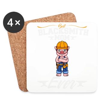 Best Blacksmith Mom Ever Metal Work Forge Hammer - Coasters (set of 4) - white - Front