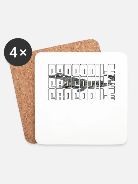 Krokodil - Untersetzer (4er-Set) - Weiß