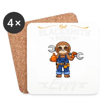 Best Blacksmith Mom Ever Metal Work Forge Hammer - Coasters (set of 4) - white - Front