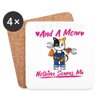Je suis couvreur et maman rien ne me fait peur - Dessous de verre (lot de 4) - blanc - Devant