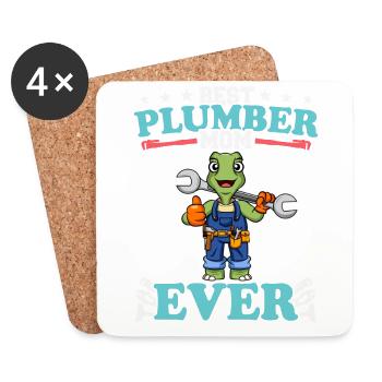 Best Plumber Mom Ever Plumbing Technician Crafts - Untersetzer (4er-Set) - Weiß - Vorne