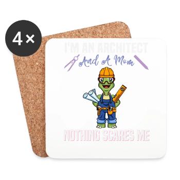 I'm An Architect And A Mom Nothing Scares Me - Coasters (set of 4) - white - Front