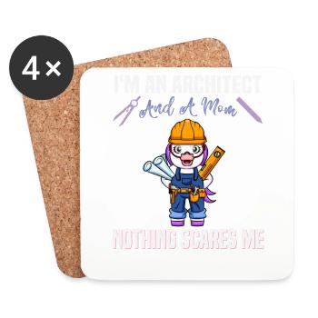 I'm An Architect And A Mom Nothing Scares Me - Untersetzer (4er-Set) - Weiß - Vorne