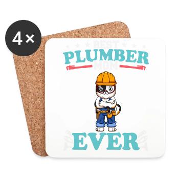 Best Plumber Mom Ever Plumbing Technician Crafts - Untersetzer (4er-Set) - Weiß - Vorne