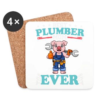 Best Plumber Mom Ever Plumbing Technician Crafts - Untersetzer (4er-Set) - Weiß - Vorne