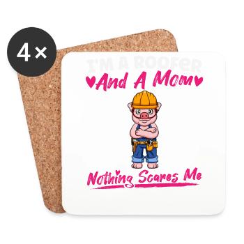 Je suis couvreur et maman rien ne me fait peur - Dessous de verre (lot de 4) - blanc - Devant