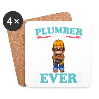 Best Plumber Mom Ever Plumbing Technician Crafts - Untersetzer (4er-Set) - Weiß - Vorne