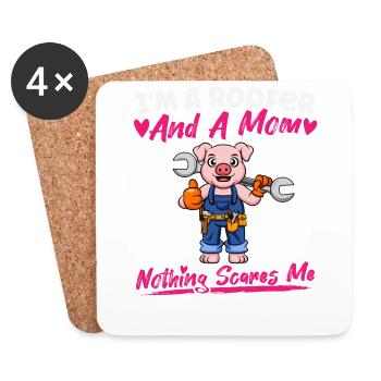 Je suis couvreur et maman rien ne me fait peur - Dessous de verre (lot de 4) - blanc - Devant