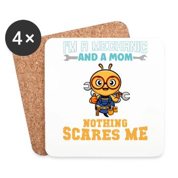 I'm A Mechanic And A Mom Nothing Scares Me - Untersetzer (4er-Set) - Weiß - Vorne