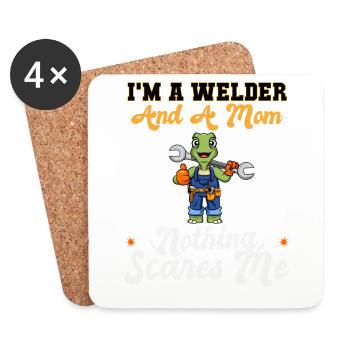 I'm A Welder And A Mom Nothing Scares Me - Untersetzer (4er-Set) - Weiß - Vorne