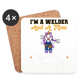 I'm A Welder And A Mom Nothing Scares Me - Untersetzer (4er-Set) - Weiß - Vorne