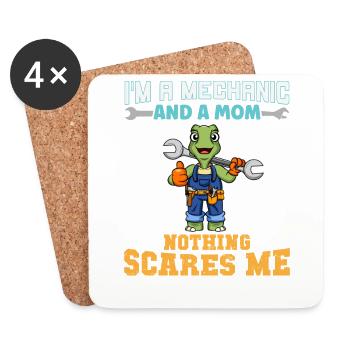 I'm A Mechanic And A Mom Nothing Scares Me - Untersetzer (4er-Set) - Weiß - Vorne