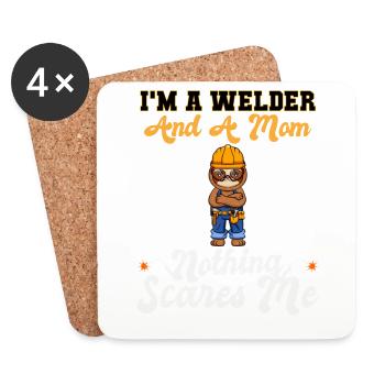 I'm A Welder And A Mom Nothing Scares Me - Untersetzer (4er-Set) - Weiß - Vorne