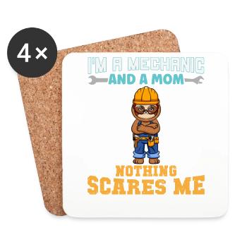 I'm A Mechanic And A Mom Nothing Scares Me - Untersetzer (4er-Set) - Weiß - Vorne
