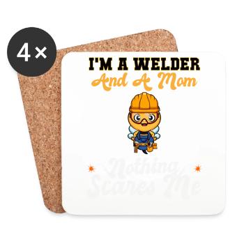 I'm A Welder And A Mom Nothing Scares Me - Coasters (set of 4) - white - Front