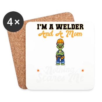 I'm A Welder And A Mom Nothing Scares Me - Untersetzer (4er-Set) - Weiß - Vorne