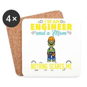 I'm An Engineer And A Mom Nothing Scares Me - Coasters (set of 4) - white - Front