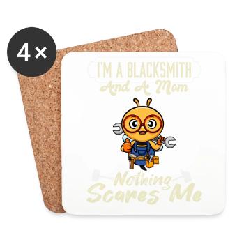 I'm A Blacksmith And A Mom Nothing Scares Me - Untersetzer (4er-Set) - Weiß - Vorne