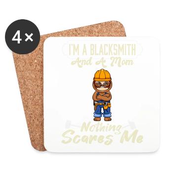 I'm A Blacksmith And A Mom Nothing Scares Me - Untersetzer (4er-Set) - Weiß - Vorne