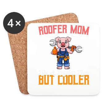 Roofer Mom Like A Regualr Mom But Cooler - Untersetzer (4er-Set) - Weiß - Vorne